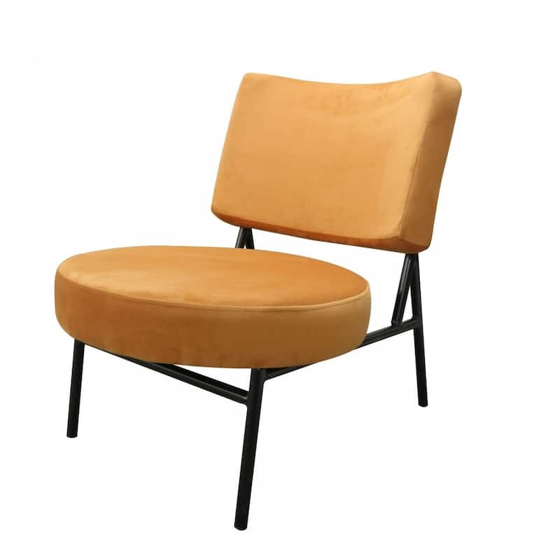 28-inch Upholstered Barrel Chair with Comfortable Cushioned Seat - 28.3” x 23.6” x 32.3” - Orange-Black