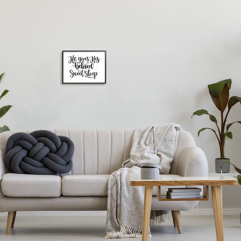 Stupell Religious Proverb Bible Verse Quote Grain Pattern Framed Wall Art, Design by Imperfect Dust - White