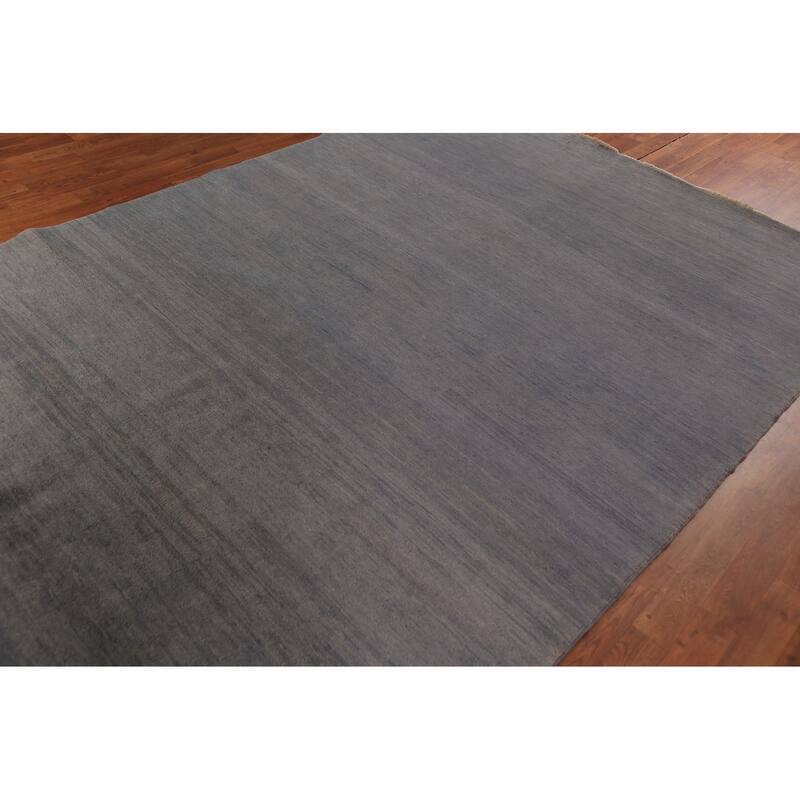 Grey Modern Gabbeh Oriental Area Rug Handmade Wool Carpet - 6'7" x 9'8"