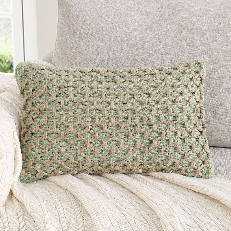 Boho Living Jada Braided Cotton/Jute Throw Pillow Covers