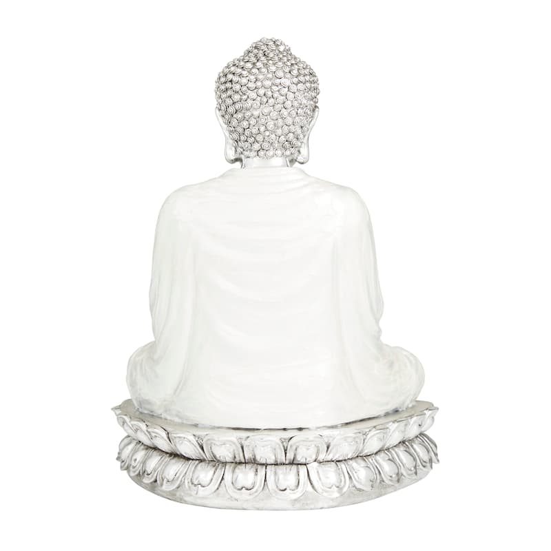 Silver Polystone Eclectic Sculpture 16 x 12 x 9 - 12 x 9 x 16