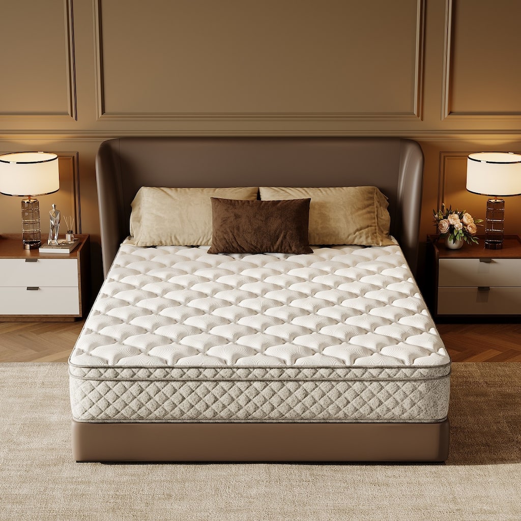 Queen Size Mattress 12 Inch Hybrid in a Box with Memory Foam and Pocket Spring for Pressure Relief