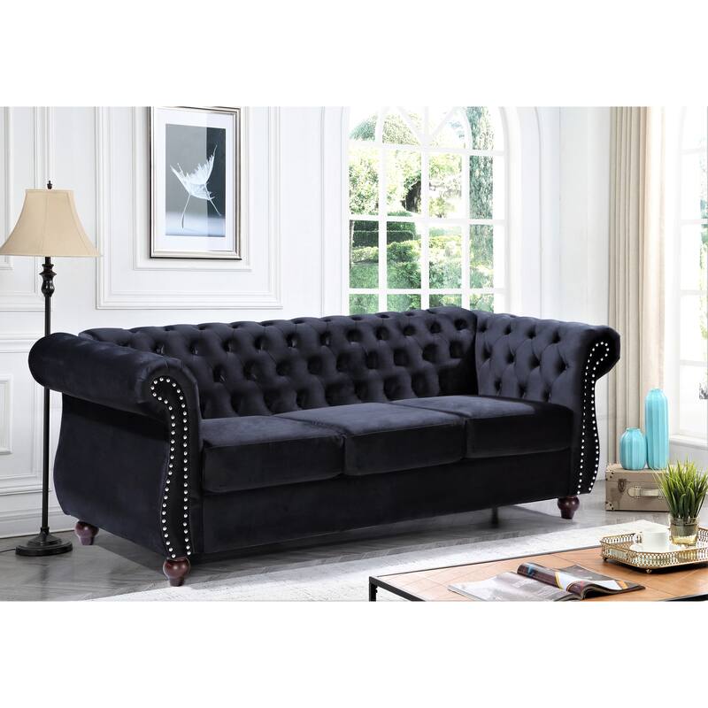 Kemos Velvet Chesterfield Sofa