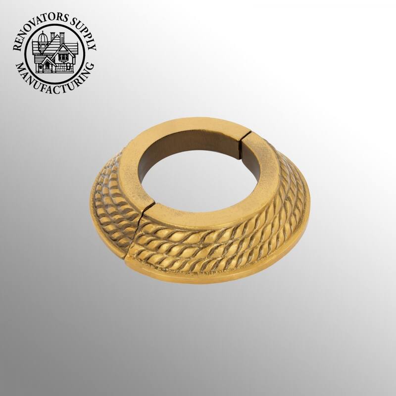 Antique Gold Finish Aluminum Radiator Flange Triple Roped Style 1.25" (IPS) 1.75" ID - 3.13" OD Renovators Supply