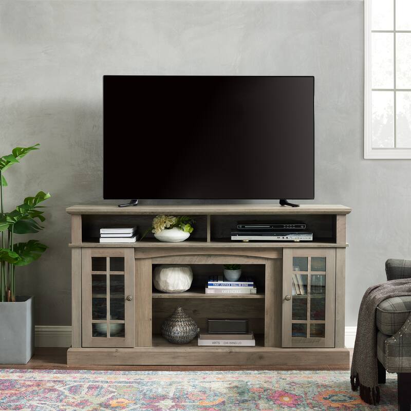 Classic Gray Wash TV Stand with Cable Management and Storage for 65-Inch TVs. - Gray Wash