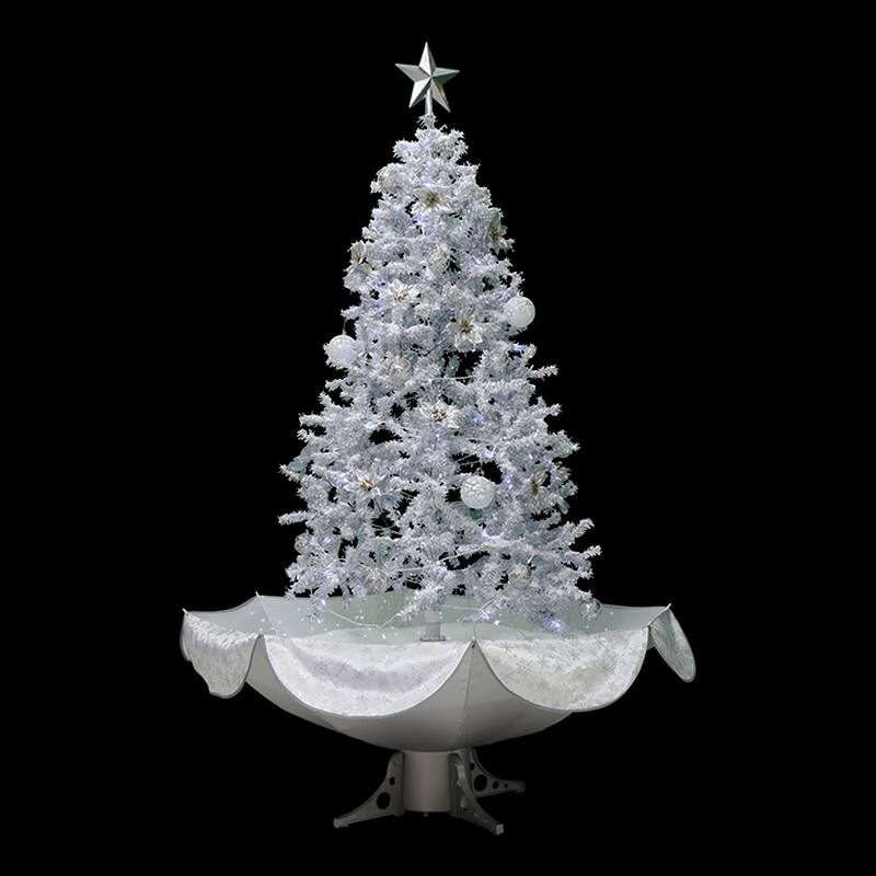 6' Lighted Musical Snowing Artificial Tinsel Christmas Tree White LED Lights