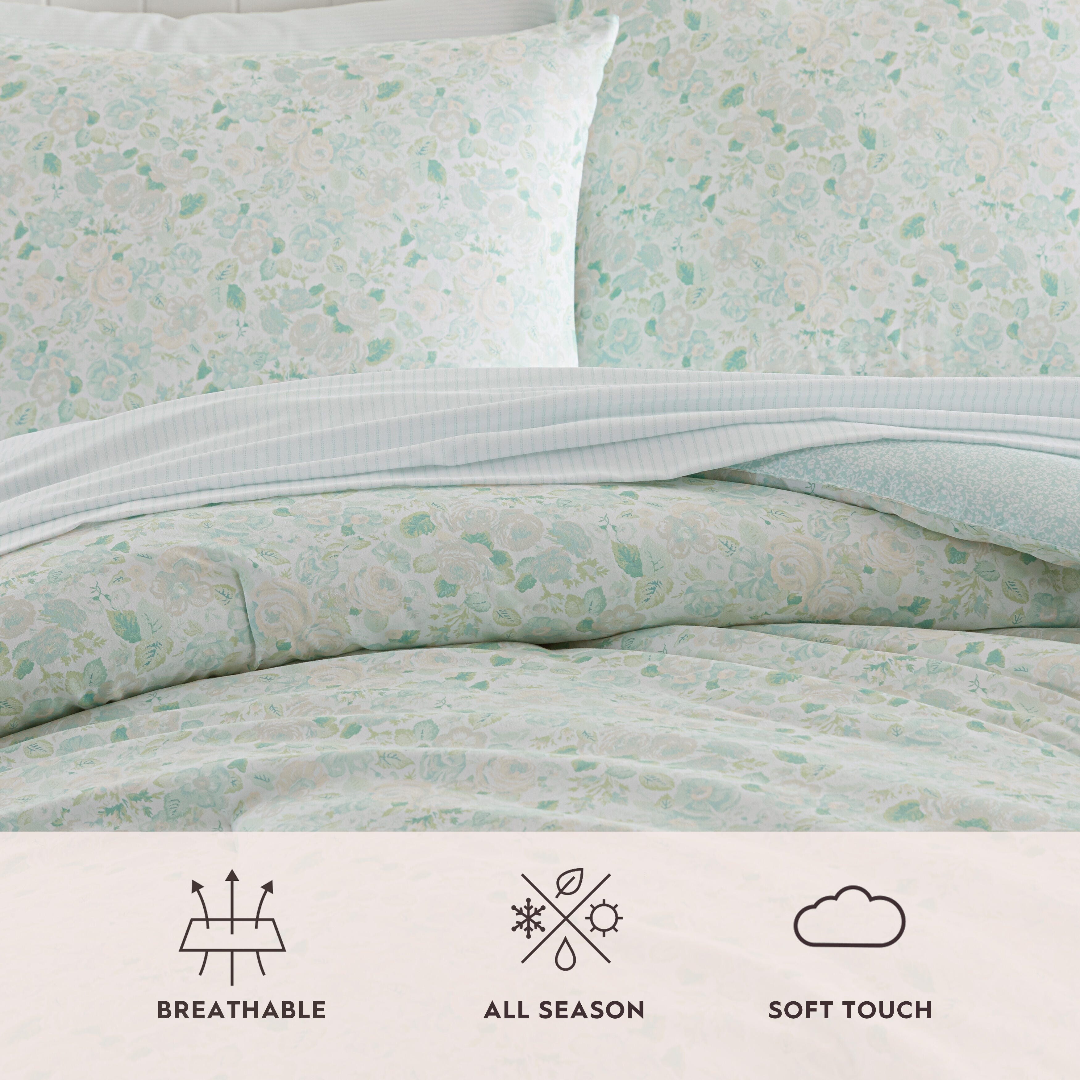 Laura Ashley Jaynie Reversible Nautical Comforter Set with Sheets