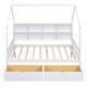 preview thumbnail 17 of 19, Full Size Wooden House Bed with 2 Drawers The Ultimate Centerpiece for Your Child’s Room