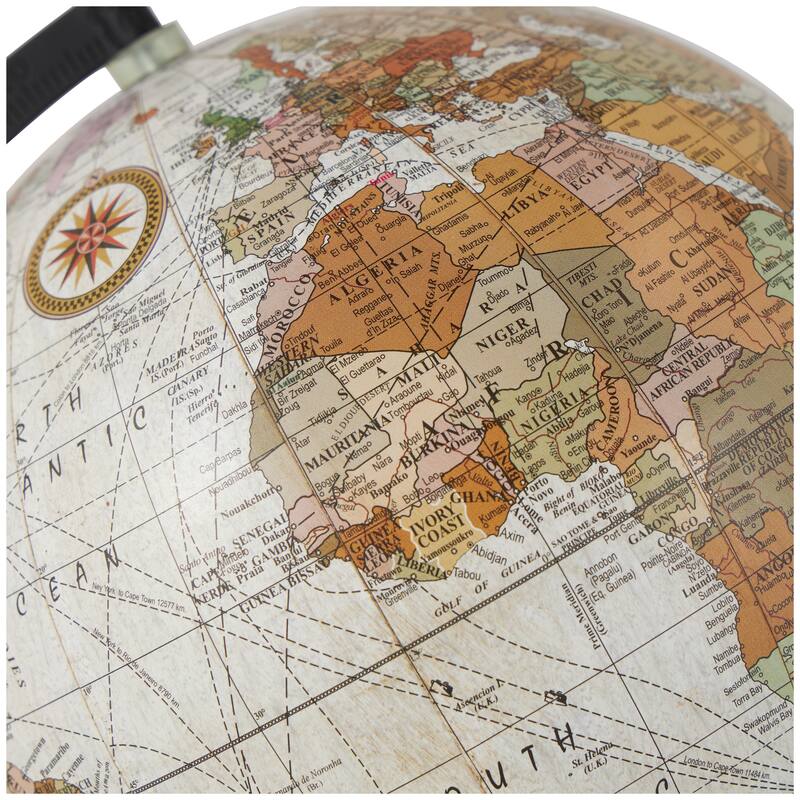 Brown Mango Wood Globe with Wood Base