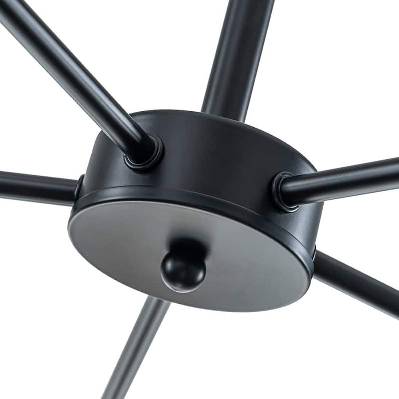 Modern 5-Light Linear Smoky Bubble Glass Chandelier - 33.5in