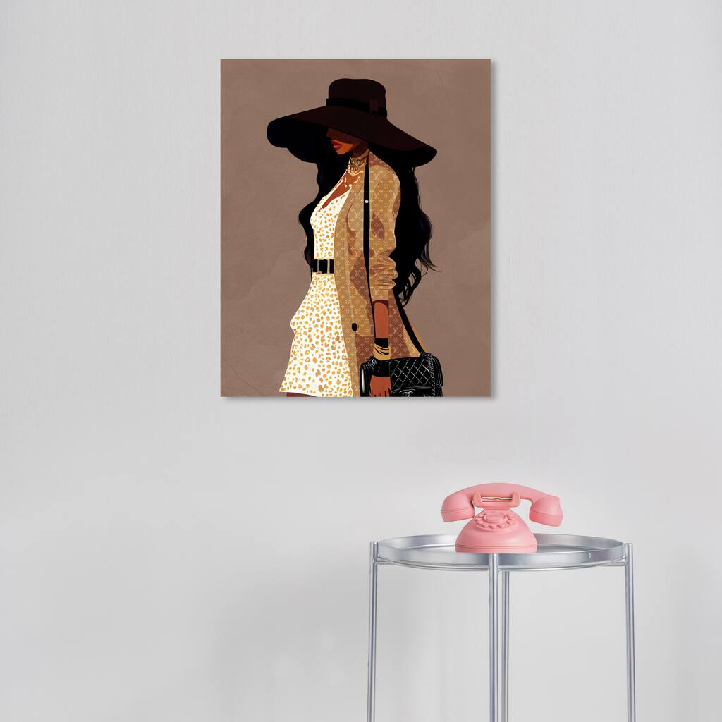 Wynwood Studio Fashion and Glam Fashion Profile Brown and Tan Modern & Contemporary Wall Art Canvas Print