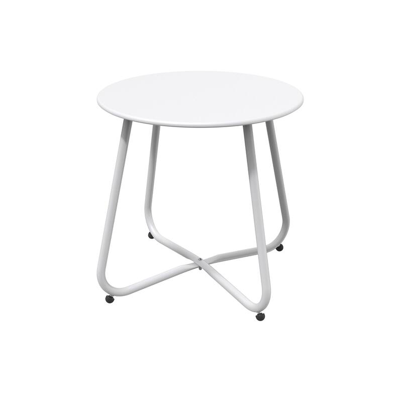 Clihome Outdoor Modern Steel Round Accent Side Table
