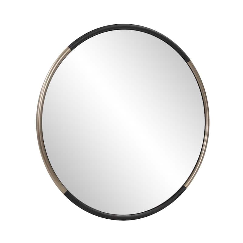 Allan Andrews Handcrafted Black & Brass Metal Framed Mirror