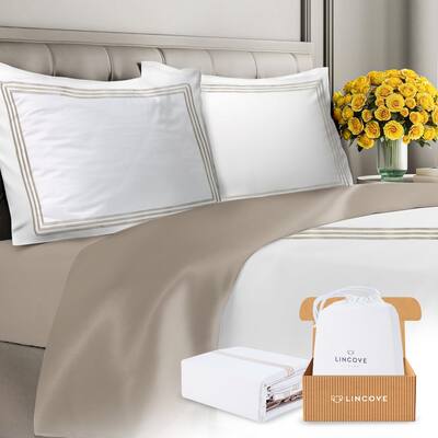 Lincove Luxury Duvet Cover Set Almeria Collection- 100% Ultra Soft Cotton Sateen