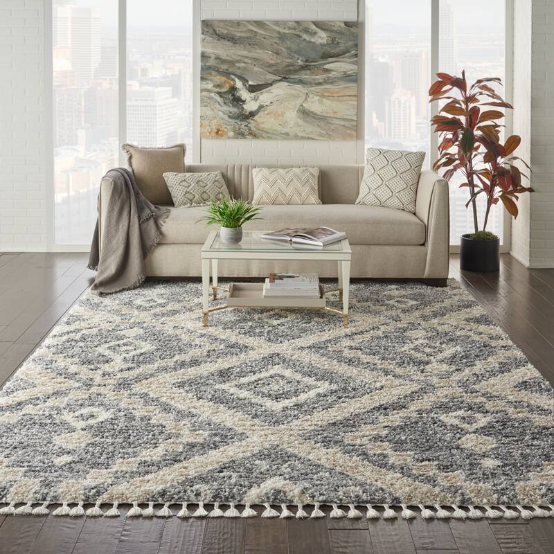 Nourison Scandinavian Shag Contemporary Tribal Area Rug