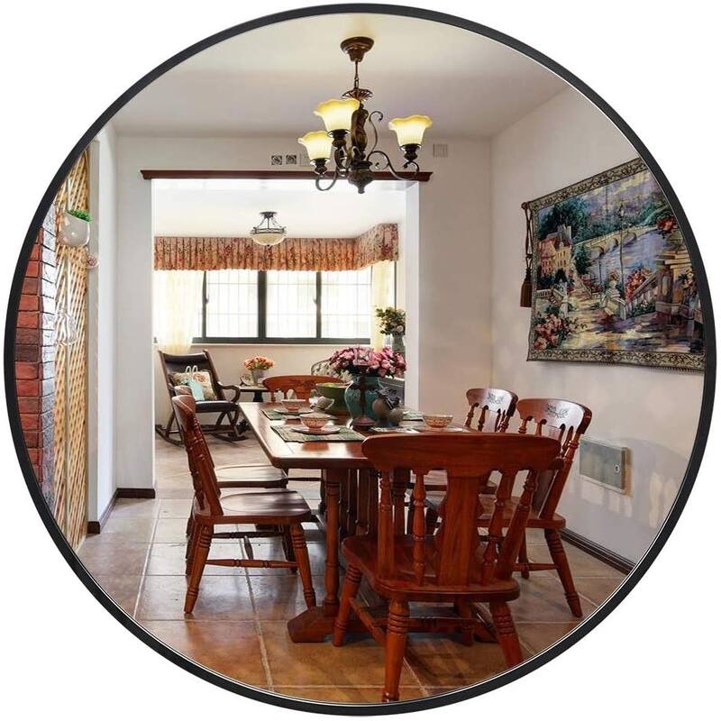 Lumioca Aluminum Alloy Frame Circle Mirror Wall Mounted for Bedroom Bathroom