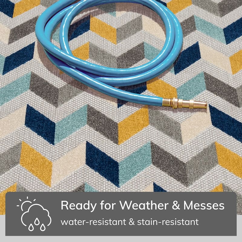 Well Woven Dorado Bela Modern Indoor Outdoor Geometric Area Rug