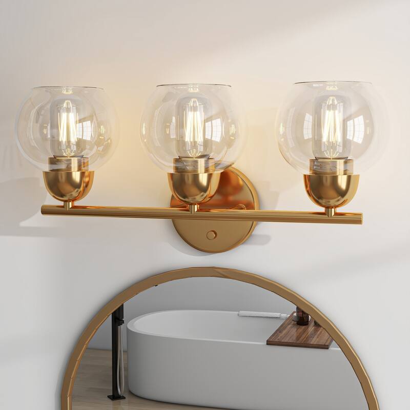 3-Light Bathroom Light Fixtures Over Mirror