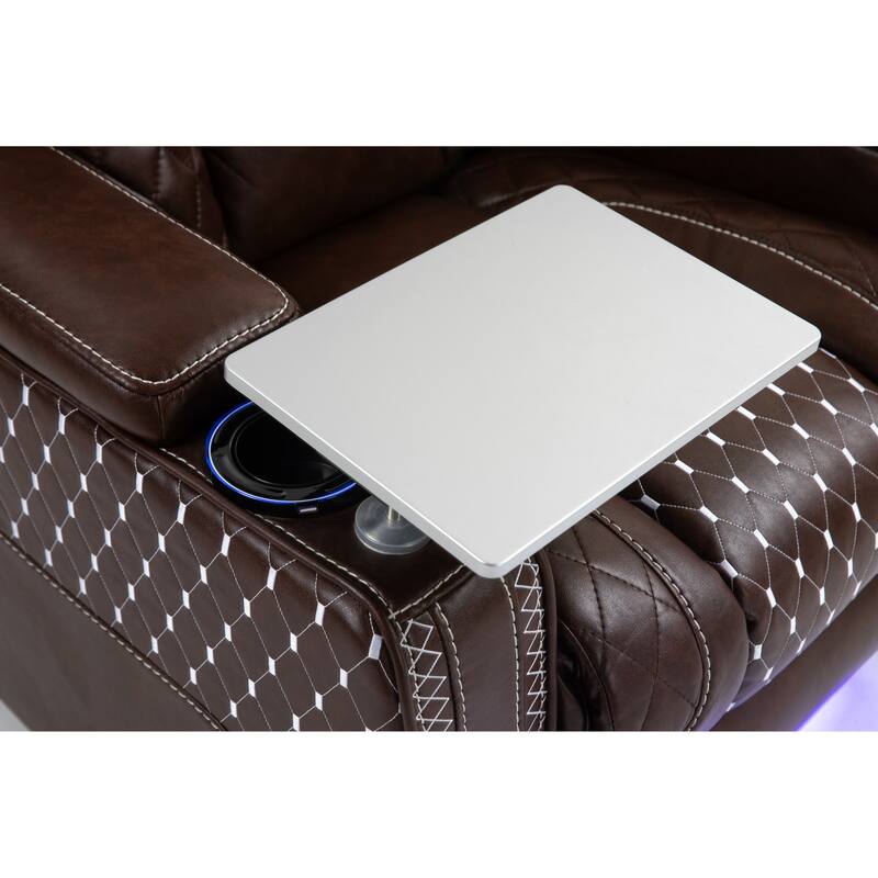 Leather Zero‑Gravity Recliner Chair with Infinite Position, LED & Cup Holders