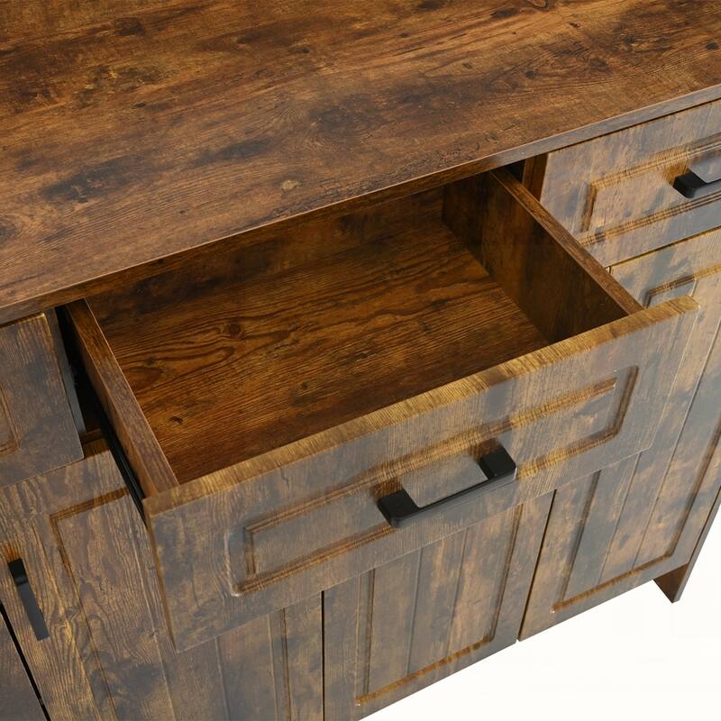 Four-Door Shoe Cabinet with Coat Rack