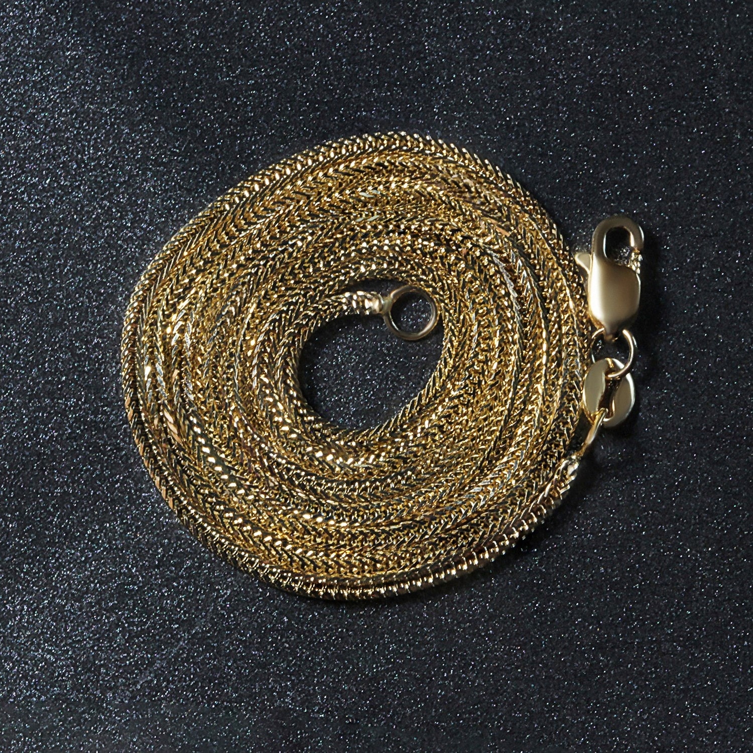 MayaMila 14k Yellow Gold Foxtail 1.0mm Chain - Overstock - 27381861