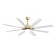 preview thumbnail 2 of 16, 66 Inch Modern Ceiling Fan With Dimmable Led Light 8 ABS Blades Remote Control Reversible DC Motor For Home Office