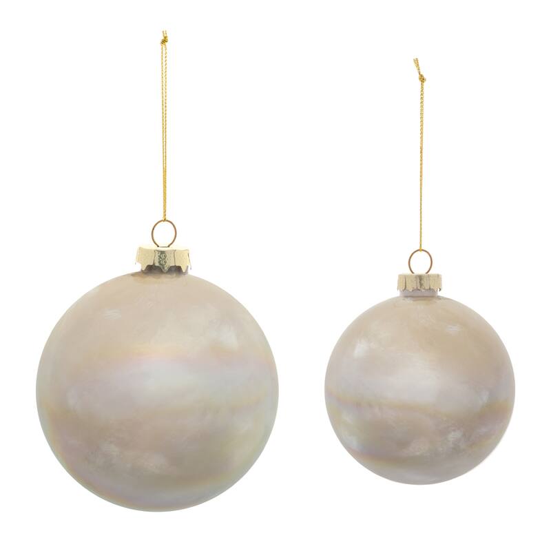 Iridescent Cloudy Glass Ornament (Set of 6) - N/A
