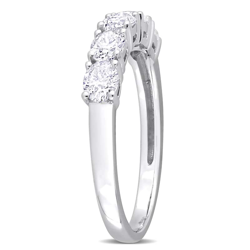 Miadora 1ct TW Oval Cut Diamond Semi-Eternity Band in 14k White Gold