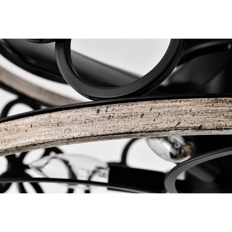 Luo 25 Inch Matte Black Finish Fandelier with Remote