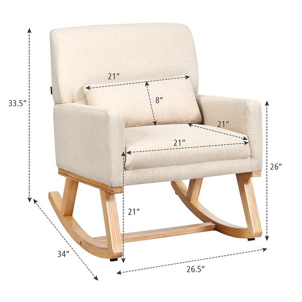Upholstered Rocking Chair with Lumbar Support