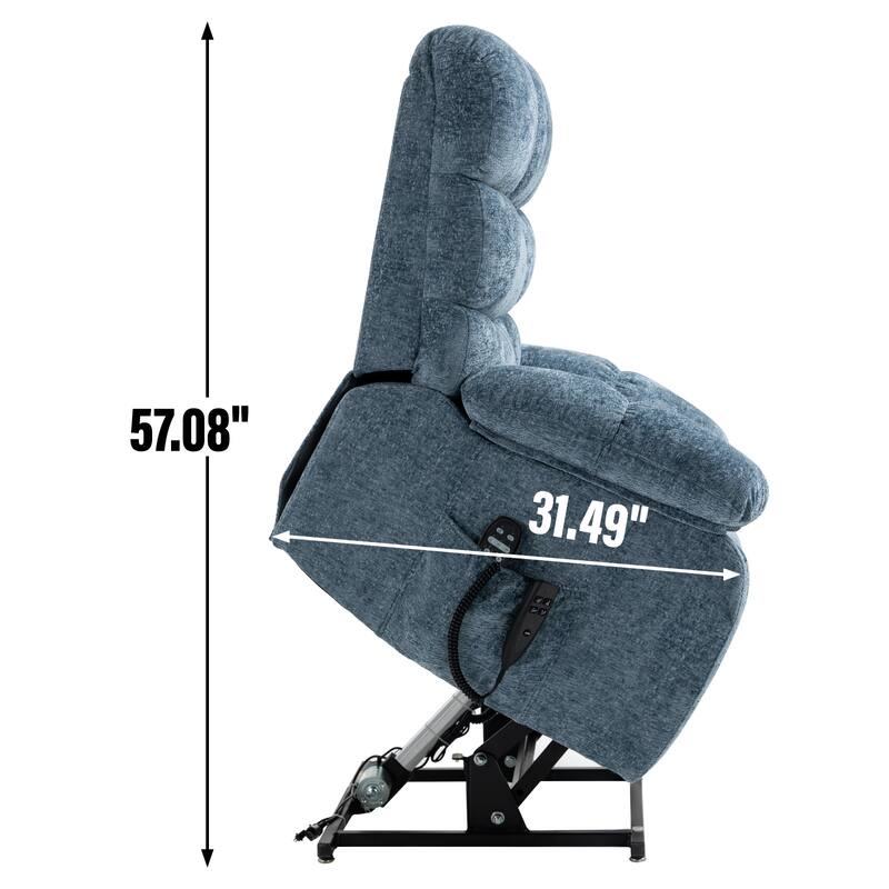 Large Dual Motor Power Lift Recliner Chair with Heat and Massage, Lazy Boy Living Room Single Recliner with Power-Remote