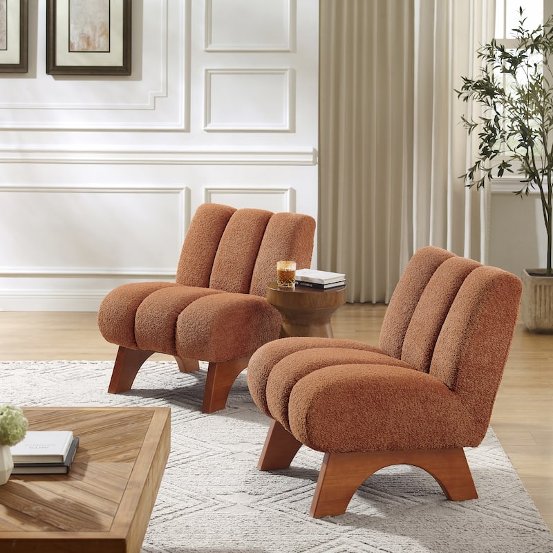Art Leon Set of 2 Comfortable Armless Accent Chair Sectional