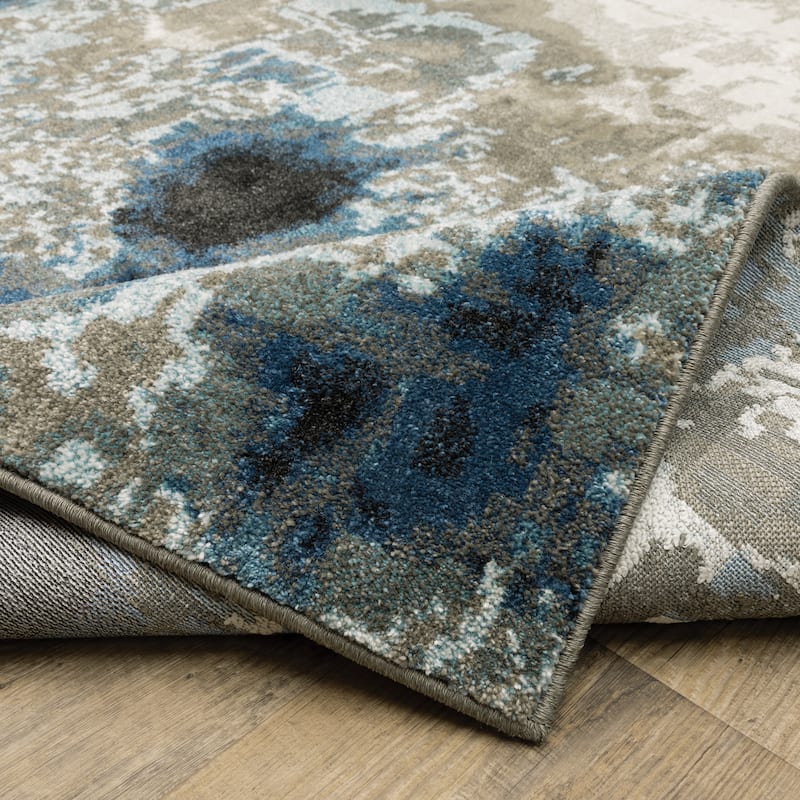 Vista Home Vance Contemporary Abstract Blue Area Rug