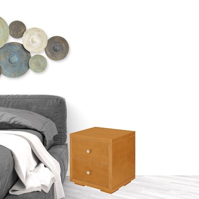 HomeRoots 19" Oak Two Drawer Nightstand