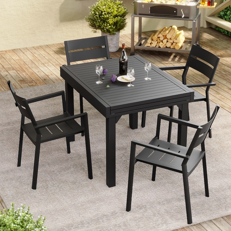 Outdoor Indoor Modern Aluminum Dining Chairs Stackable - See Picture