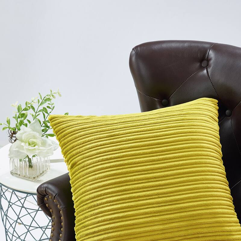 Ribbed Flanned 4 Pieces Pillow Shell Set, NO INSERT