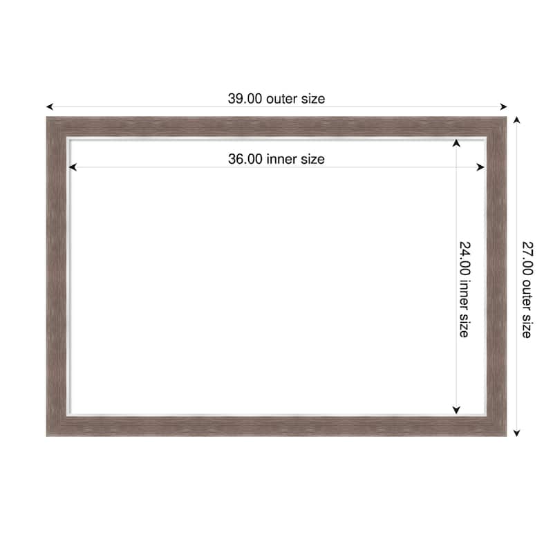 Amanti Art Noble Mocha Framed Dry Erase Magnetic Board - 39 x 27 in