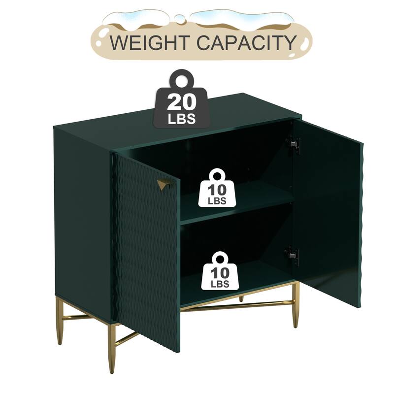 Clihome 31.5-Inch 2 Door Sideboard Locker Media Storage Cabinet/Buffet