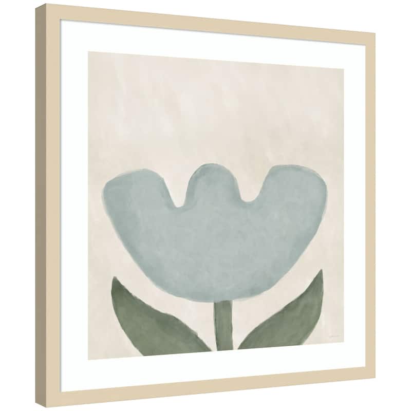 Kate and Laurel Blue Flower by Gabrielly Guedes Framed Wall Art Print