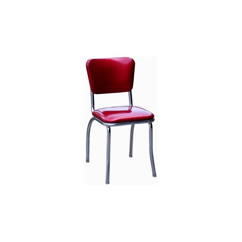 Elegant Diner Chair - Chrome Base, Wood Seat, Solid Back - 19.5" x 15.5" x 31.5" - 31.5