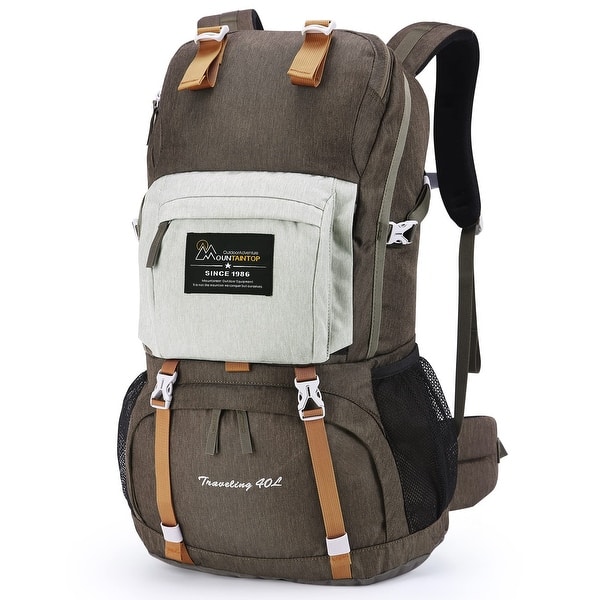 40L Hiking Backpack for Women & Men Outdoor Travel Camping Day Pack with Rain Cover, 21.7 x 13 x 7.9 in, Brown - Bed Bath & Beyond - 40365665 40L Hiking Backpack for Women & Men Outdoor Travel Camping Day Pack with Rain Cover, 21.7 x 13 x 7.9 in, Brown - Bed Bath & Beyond - 40365665