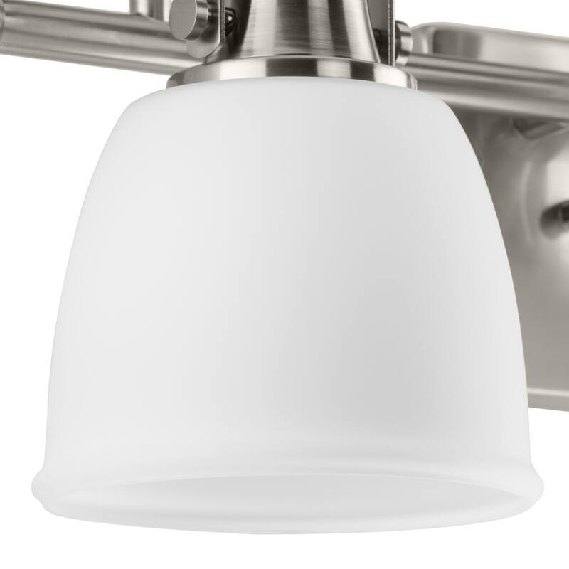 Preston Collection Three-Light Brushed Nickel Coastal Bath and Vanity Light - 22.12 in x 7.37 in x 9 in