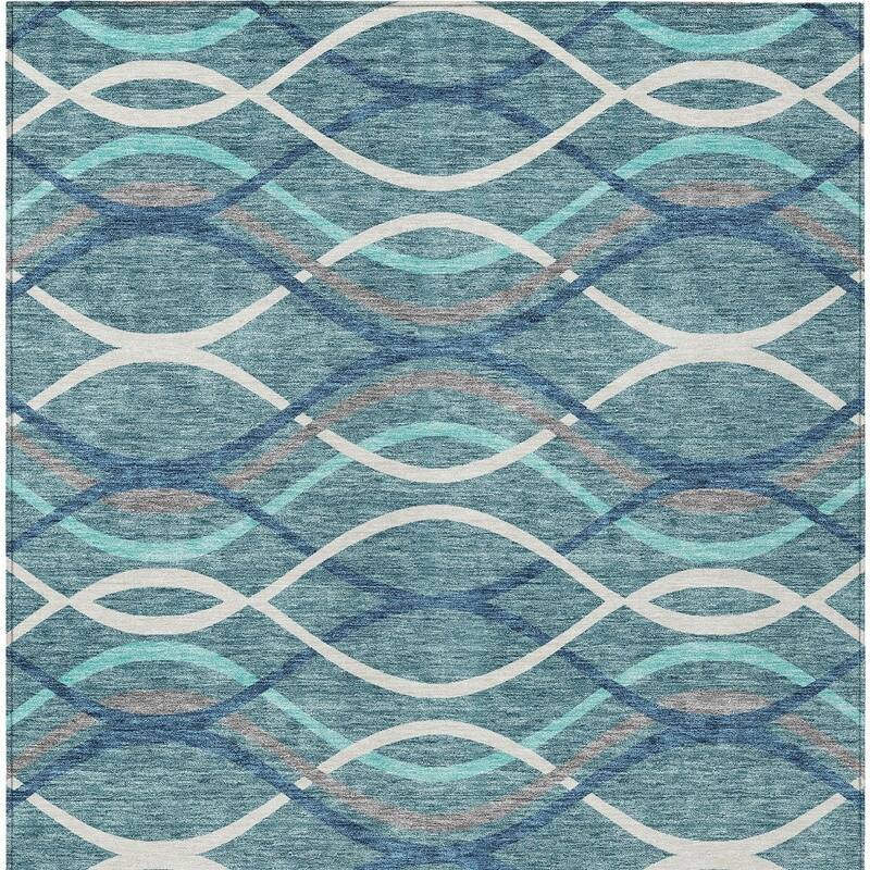 HomeRoots Abstract Transitional Rectangle Outdoor Rug