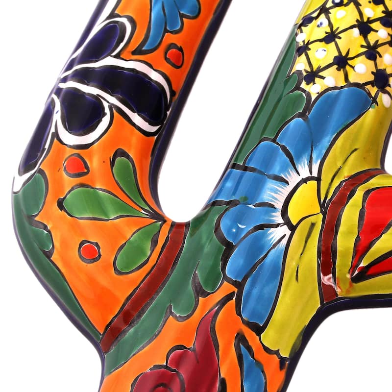 Novica Handmade Desert Saguaro Ceramic Wall Sculpture