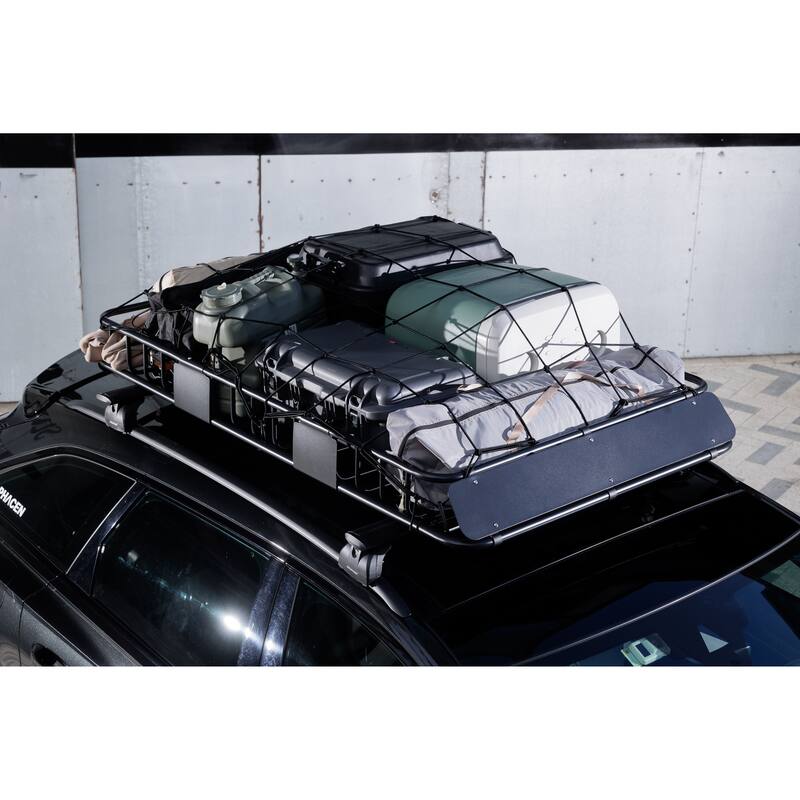 64 Inch Universal 250LB Heavy Duty Roof Rack Cargo with Cargo Net & Ratchet Straps, Car Top Luggage Holder Carrier Basket