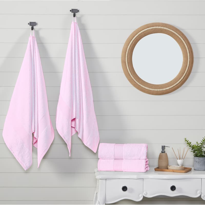 Fabstyles Soft Absorbent Bath Towel, 27 x 54 Inches, Set of 4