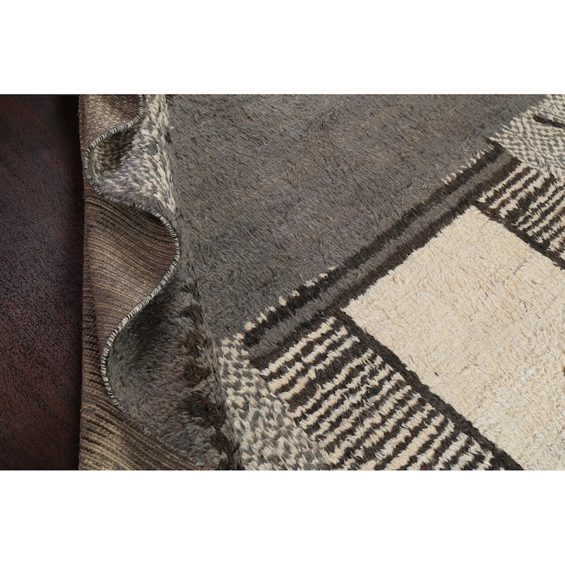 Abstract Contemporary Moroccan Oriental Area Rug Handmade Wool Carpet - 8'9" x 11'11"