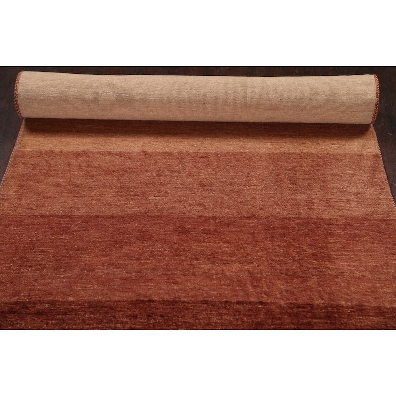 Modern Gabbeh Kashkoli Oriental Wool Runner Rug Handmade Carpet - 3'2" x 16'2"
