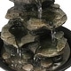preview thumbnail 9 of 9, 8.3-inch H 4-Tier Cascading Rock Falls Tabletop Water Fountain w/Light
