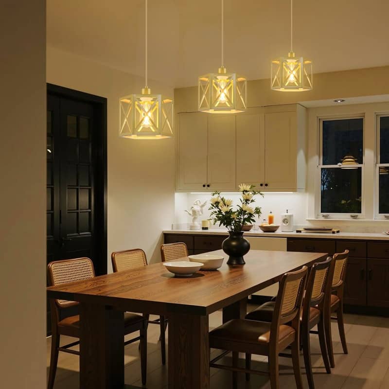 2 Pack hanging light gold kitchen lighting metal pendant light